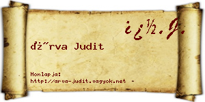 Árva Judit névjegykártya